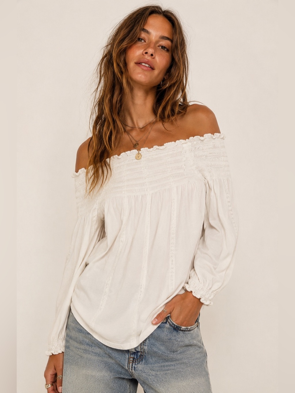 Lauren Ralph Lauren off the shoulder cozy top